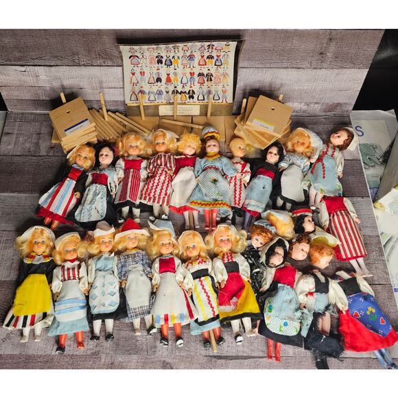 21 Scandinavian Costume Dolls Pedestal Estate Sale Photos Description Project - Picture 1 of 11
